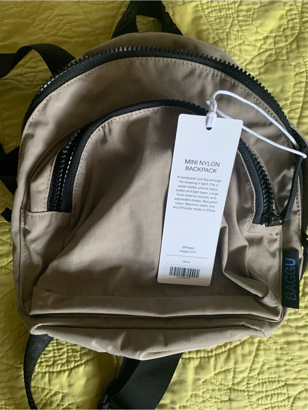 BAGGU mini nylon backpack in Dove